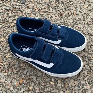 VANS Old Skool Velcro Blue Suede Low Tops - RARE